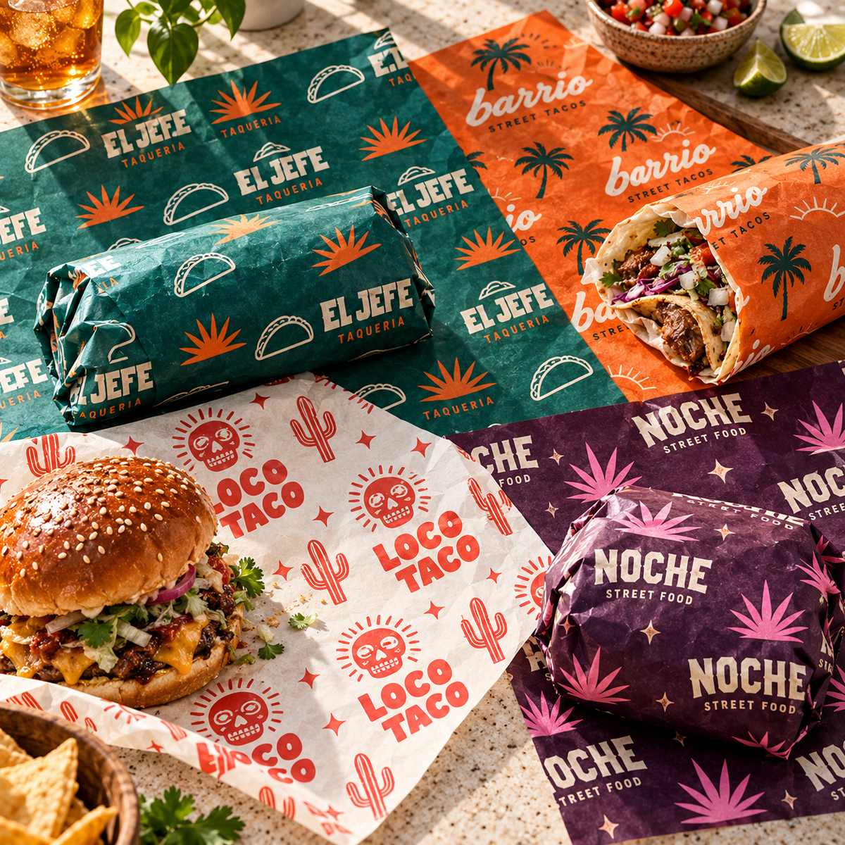 Custom Colored Food Wrapping Paper — 60gsm