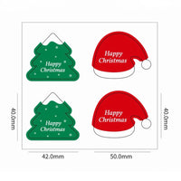 Christmas tree and Santa hat sticker sheet size guide