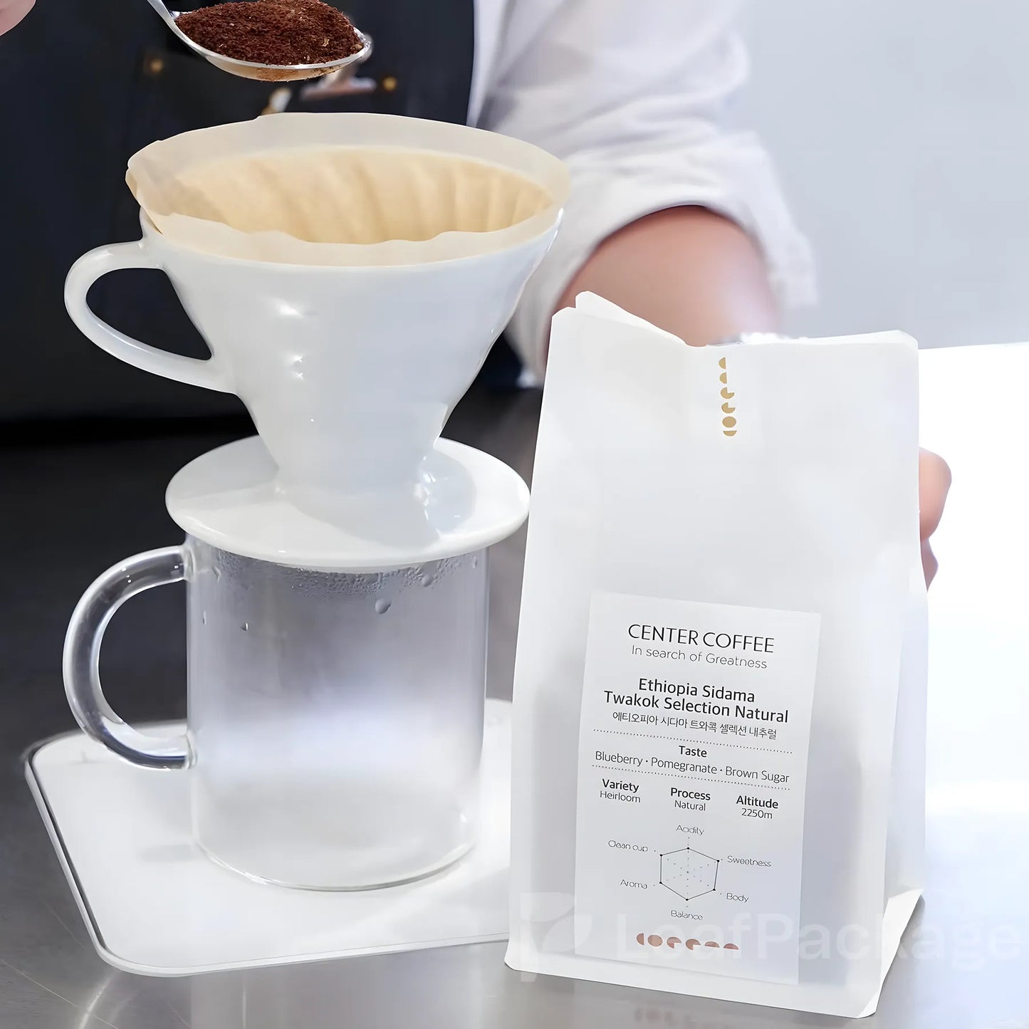 Eco-friendly tissue paper coffee bags that are biodegradable and compostable, offering sustainable coffee packaging for roasters and cafes.