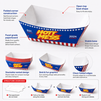 Custom Paper Food Trays Boat Pastry Boxes