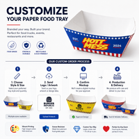 Custom Paper Food Trays Boat Pastry Boxes