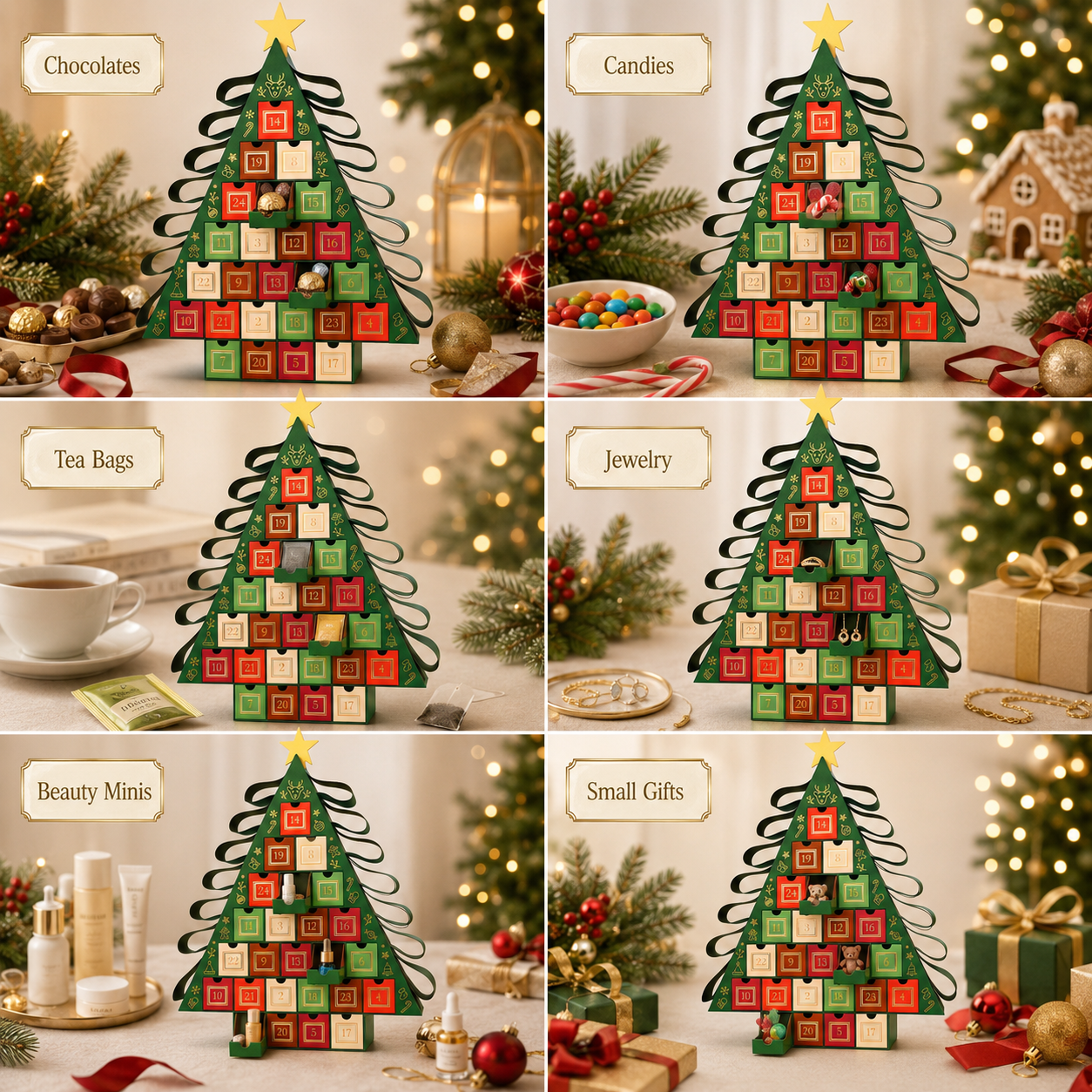 Custom Christmas Tree Advent Calendar Boxes