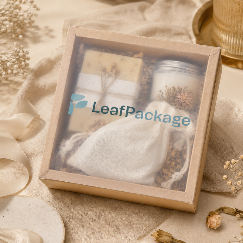 Custom Kraft Gift Boxes with Frosted Clear Lid