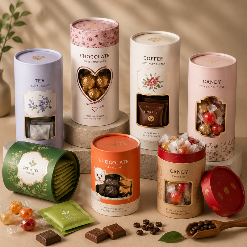 Custom Window Paper Cans for Inner-Packed Food