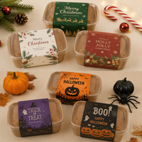 Kraft paper food container base with selectable matching clear PP lid