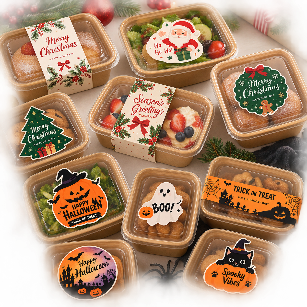 Rectangular kraft takeaway containers for meal prep salads catering and delivery