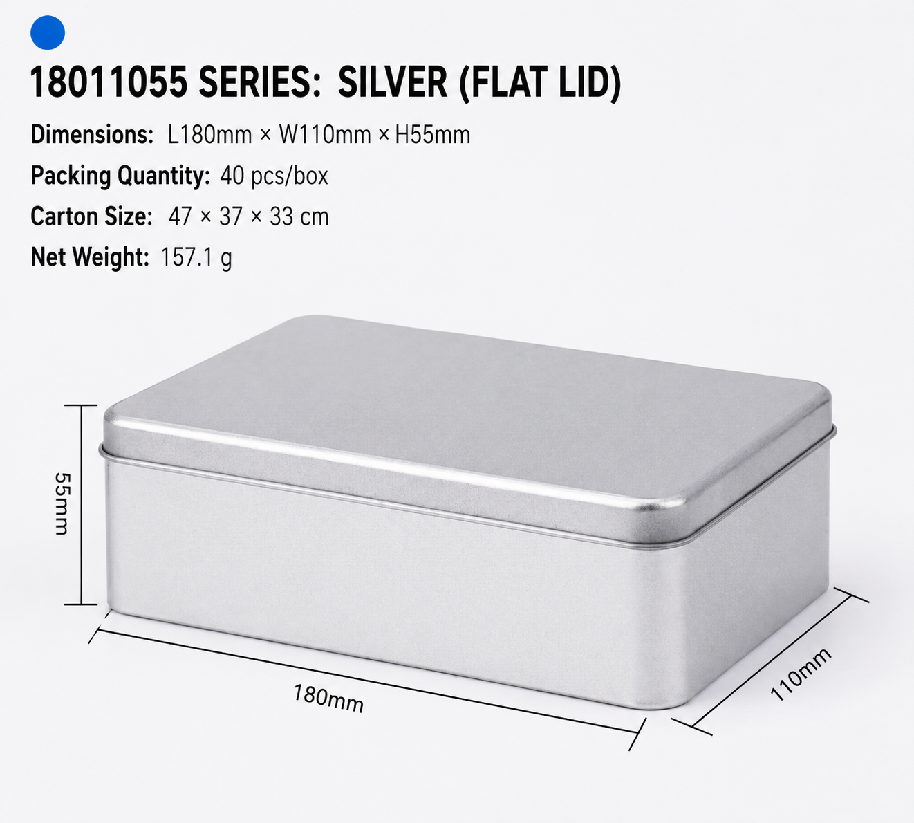 Rectangular Metal Tin Boxes with Lids Ready To Ship