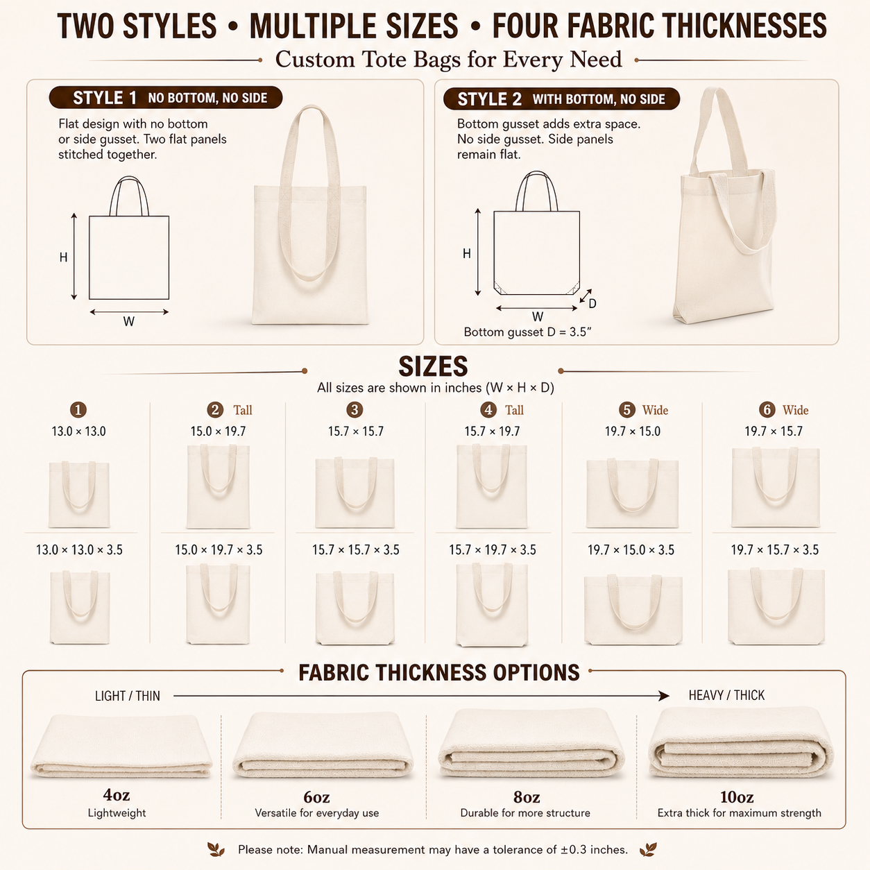 Custom 100% Cotton Tote Bags with Logo
