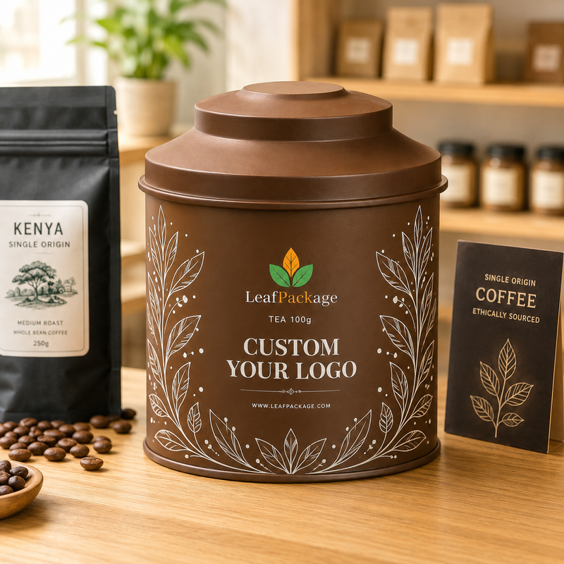 Custom Round Tin Cans for Tea Coffee Matcha and Candy