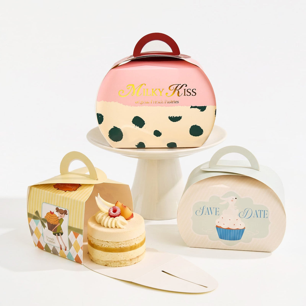 Custom Bakery Boxes with Handles | Printed Gable Dessert Boxes