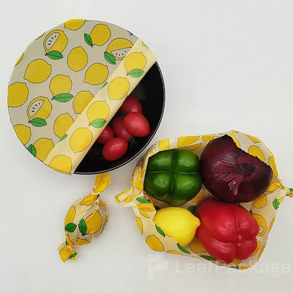 Durable handmade beeswax wrap crafted from organic cotton and natural resin, providing an alternative to single-use plastic wrap for fresh food storage.