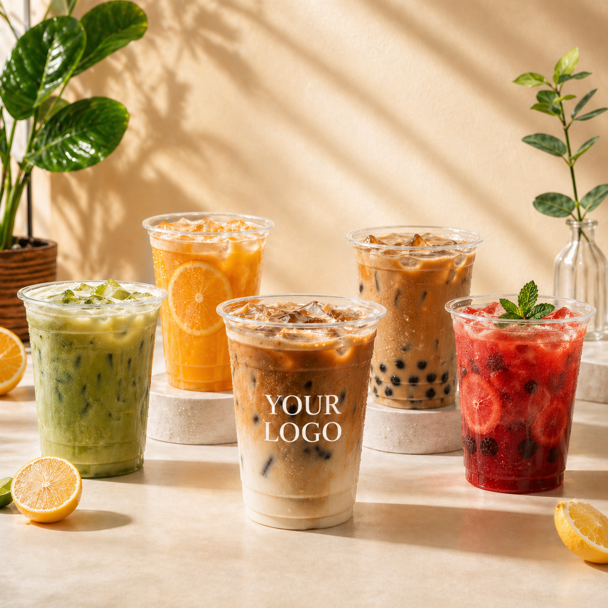Custom Clear Plastic Cups with Logo