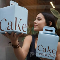 Eco-conscious custom cake boxes featuring personalized logo printing for professional bakery branding and sustainable presentation.