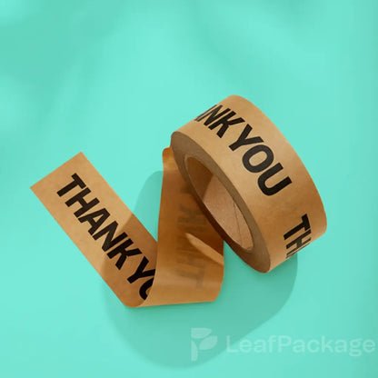 Eco-friendly water-activated kraft tape by LeafPackage, perfect for small batch packaging and sustainable sealing solutions.