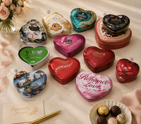 Cajas de hojalata personalizadas con forma de corazón