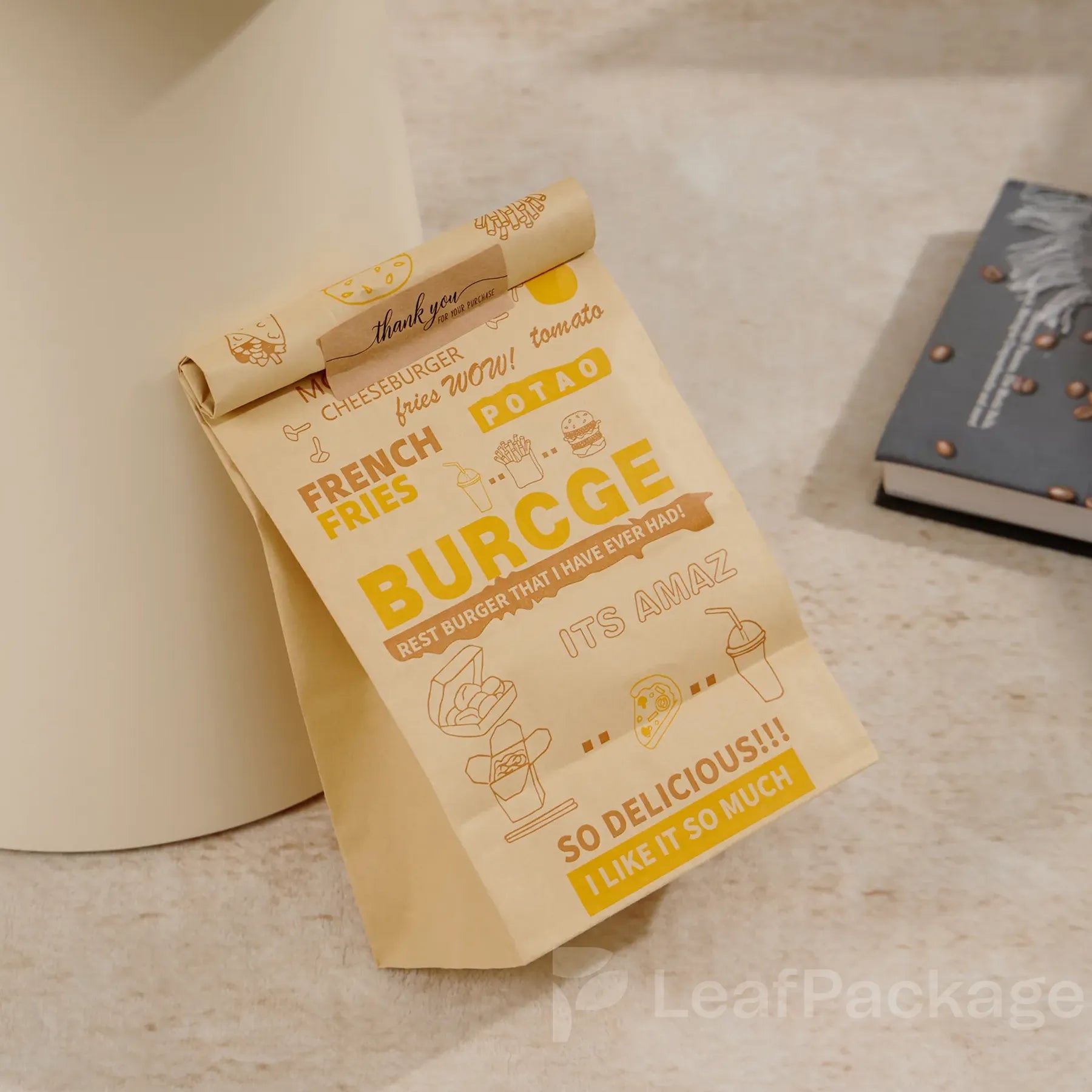 High-quality stand up kraft paper bags with optional handles, recyclable and sturdy, customized for small business packaging needs.