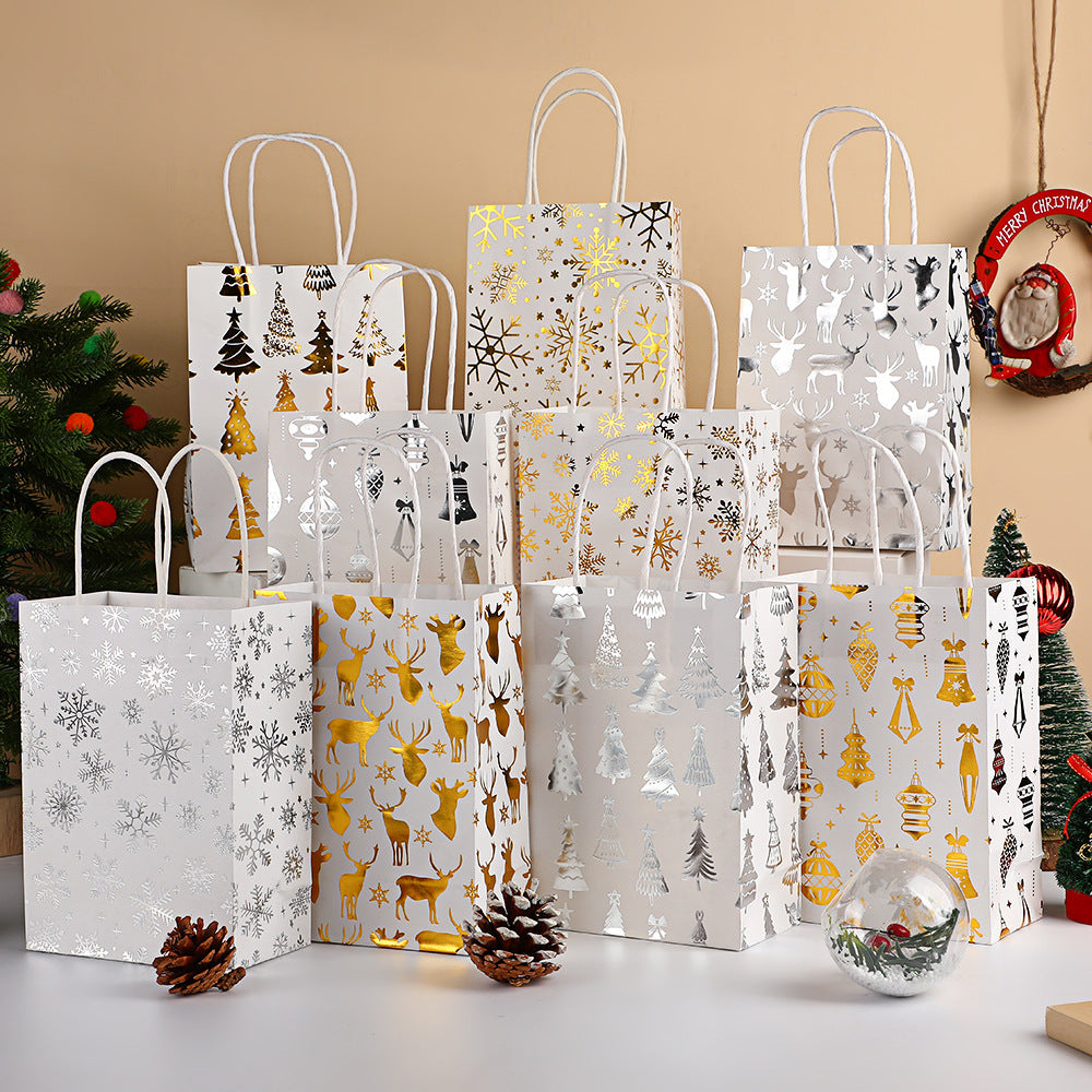 Christmas Foil Printed Kraft Gift Bags