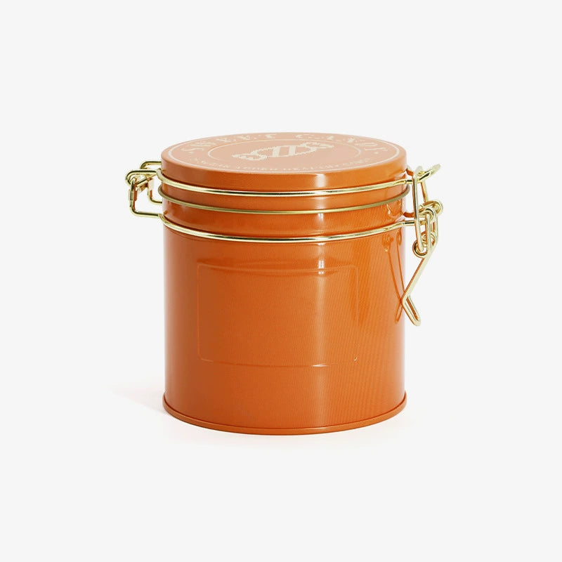 Custom round tin food can for tea coffee candy packaging view 5