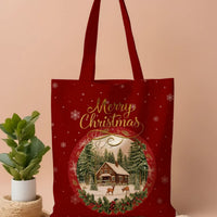 Christmas Printed Canvas Tote Bags