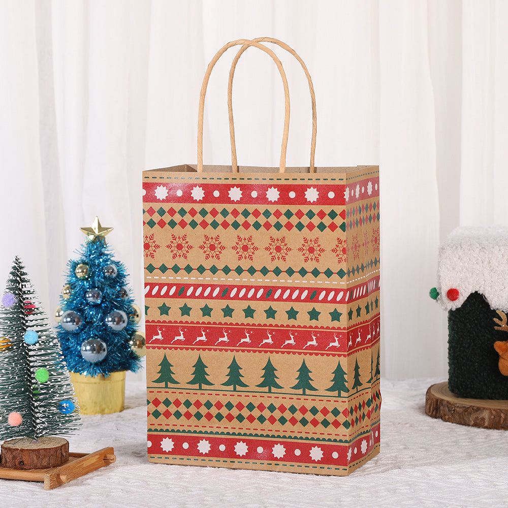 Christmas Printed Kraft Gift Bags