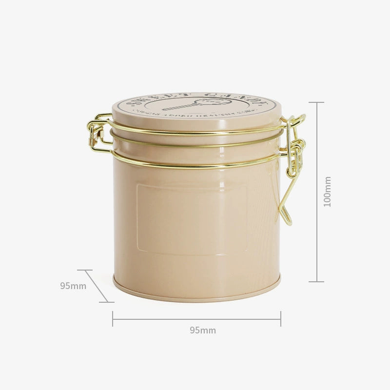Custom round tin food can for tea coffee candy packaging view 4