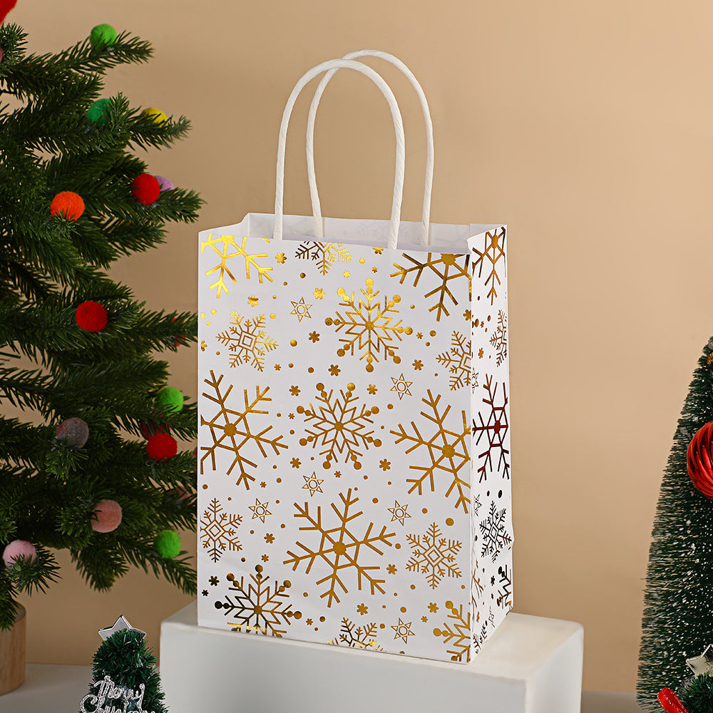 Christmas Foil Printed Kraft Gift Bags