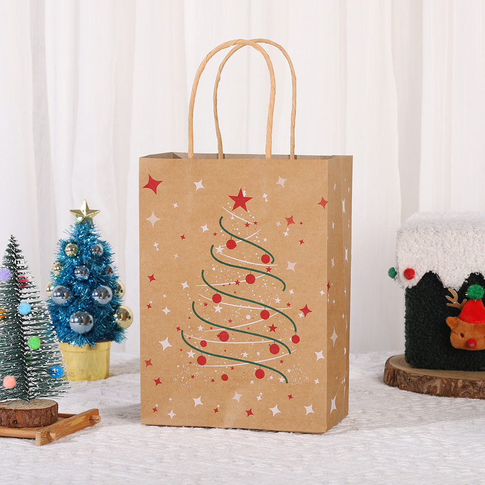 Christmas Printed Kraft Gift Bags