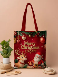 Christmas Printed Canvas Tote Bags