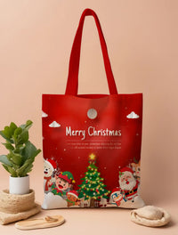 Christmas Printed Canvas Tote Bags