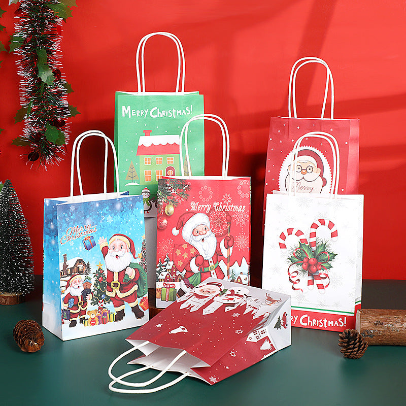 Christmas Kraft Handle Gift Bags