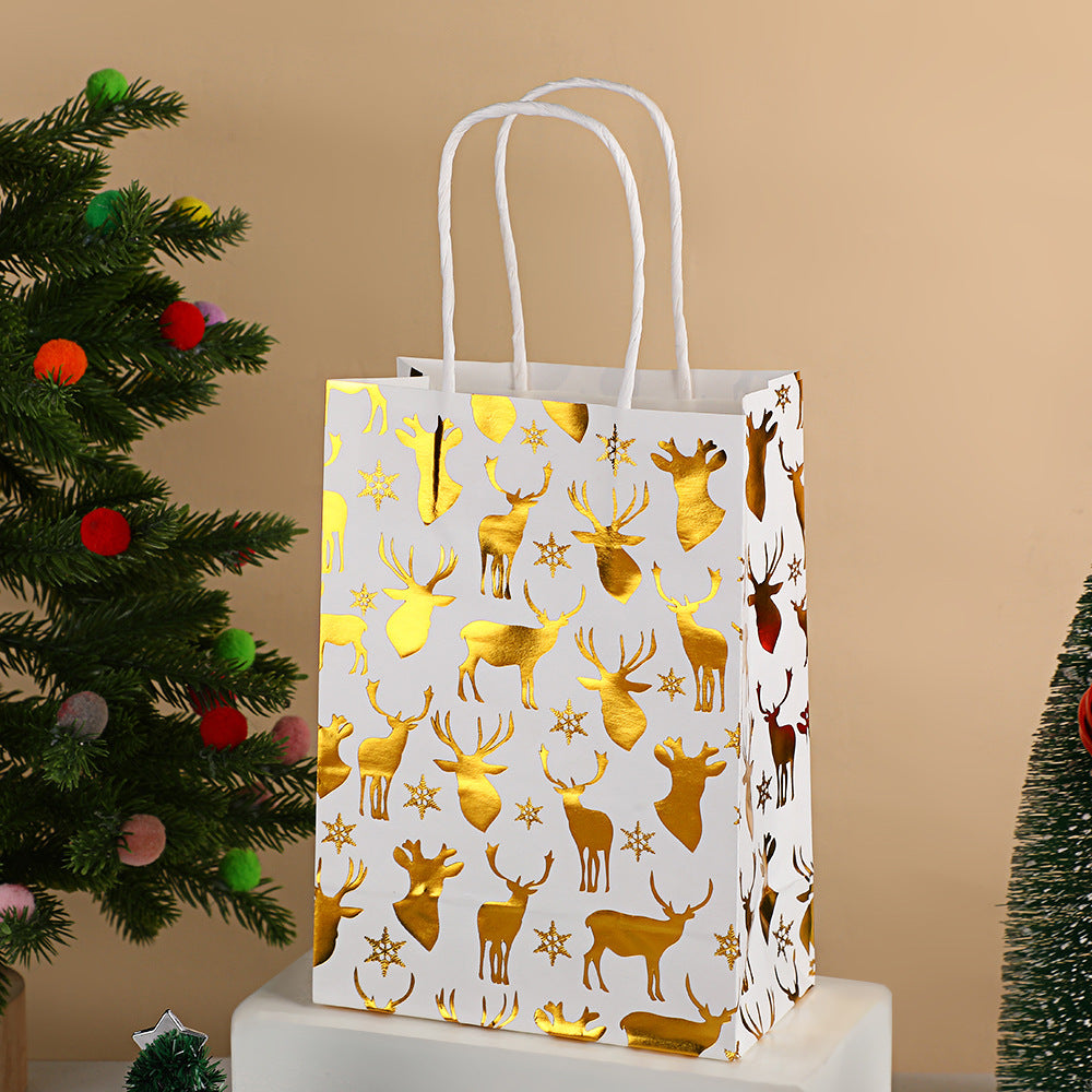 Christmas Foil Printed Kraft Gift Bags