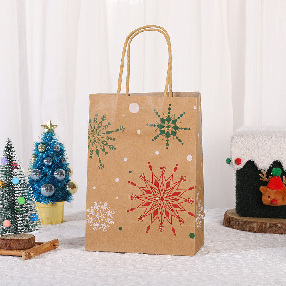 Christmas Printed Kraft Gift Bags
