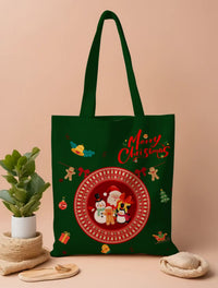 Christmas Printed Canvas Tote Bags