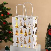 Christmas Foil Printed Kraft Gift Bags