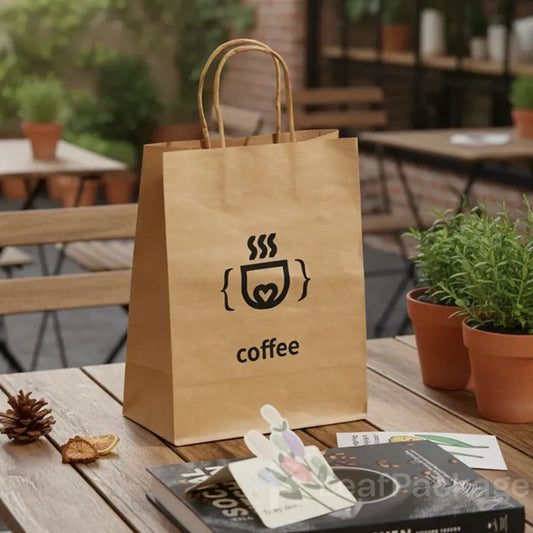 Custom printed coffee bags from LeafPackage, offering small batch orders and sustainable packaging options for cafés and roasters.