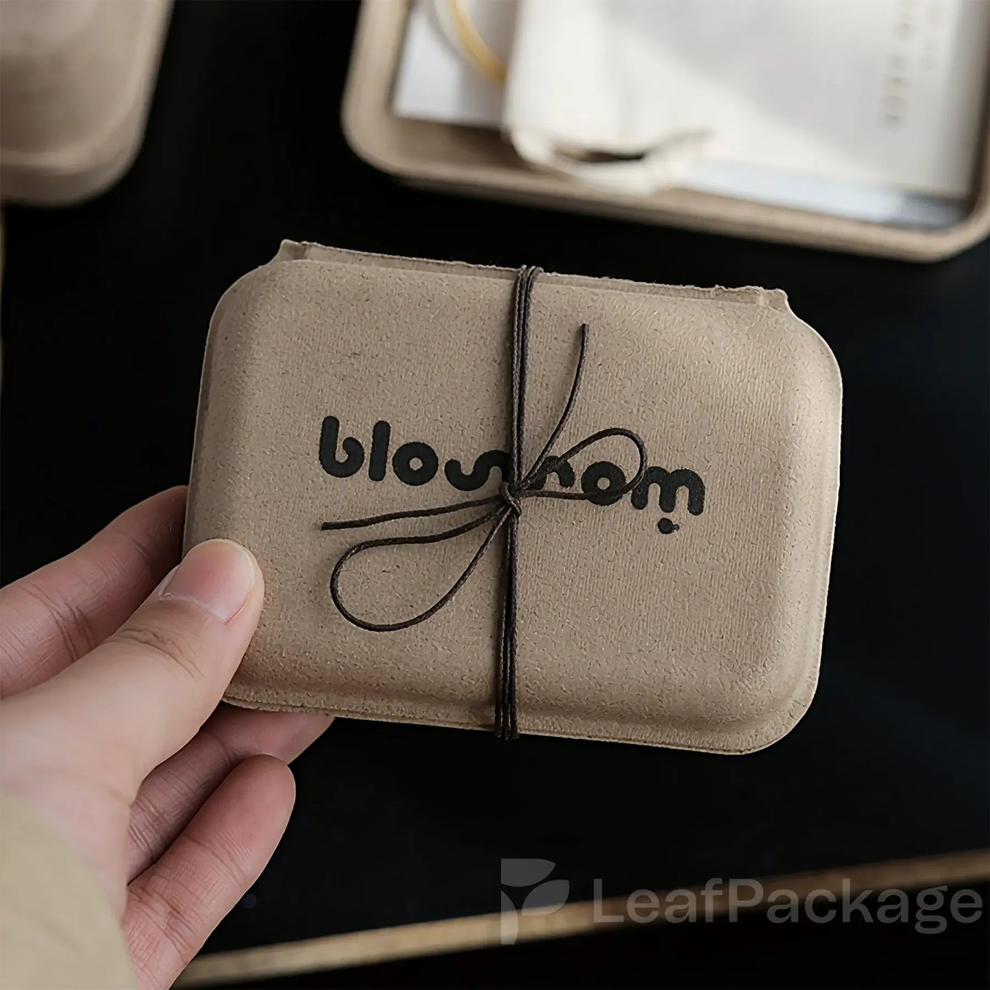 Personalized eco gift box crafted from compostable paperboard, ideal for brands that value sustainability and innovative packaging design.