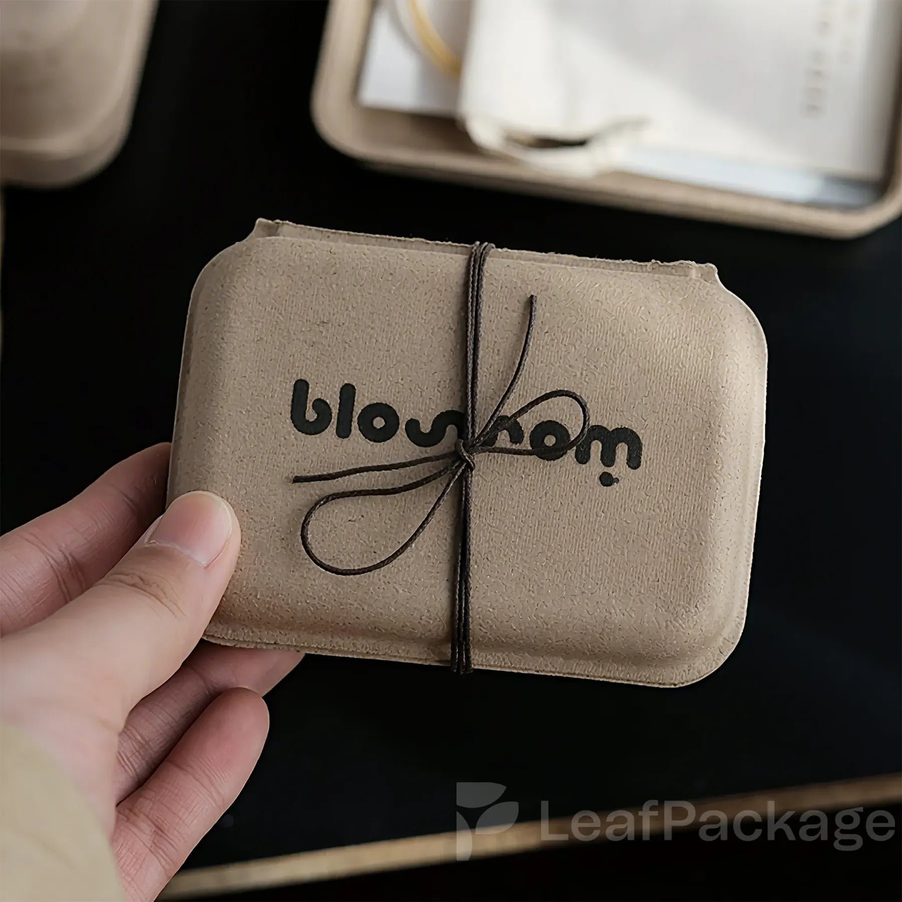 Personalized eco gift box crafted from compostable paperboard, ideal for brands that value sustainability and innovative packaging design.