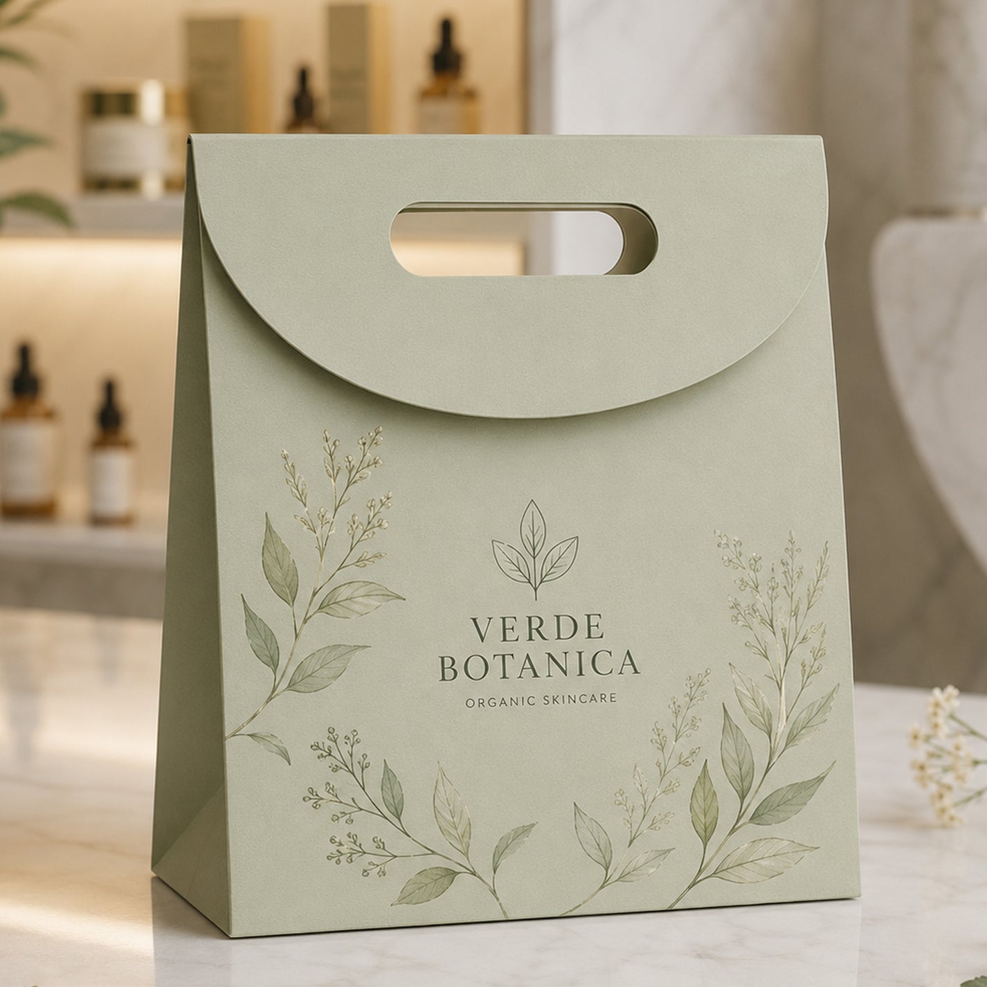 Custom Fold-Over Flap Paper Gift Bags