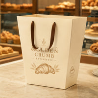 Custom Flower Paper Bags with Ribbon Handles