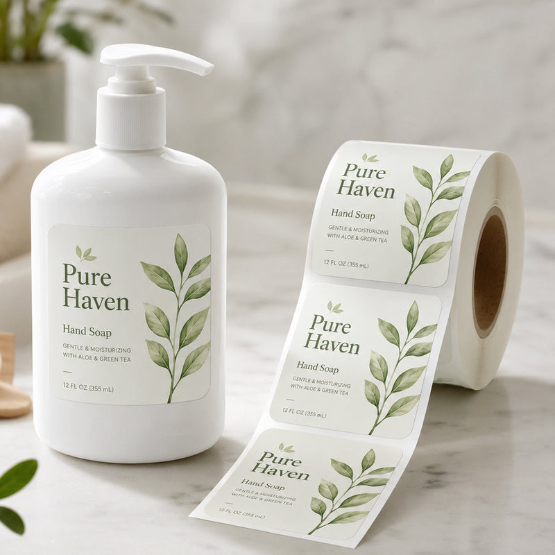 Custom Rounded Square Roll Labels