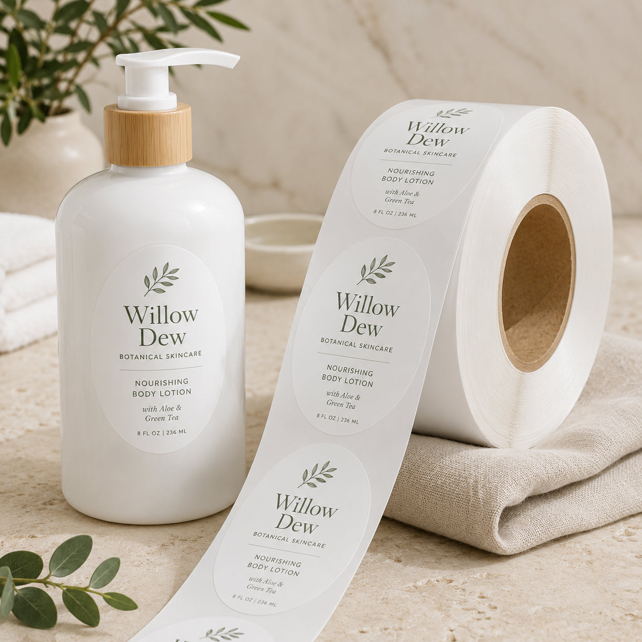Custom Oval Roll Labels