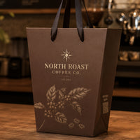 Custom Flower Paper Bags with Ribbon Handles