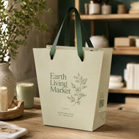 Custom Flower Paper Bags with Ribbon Handles