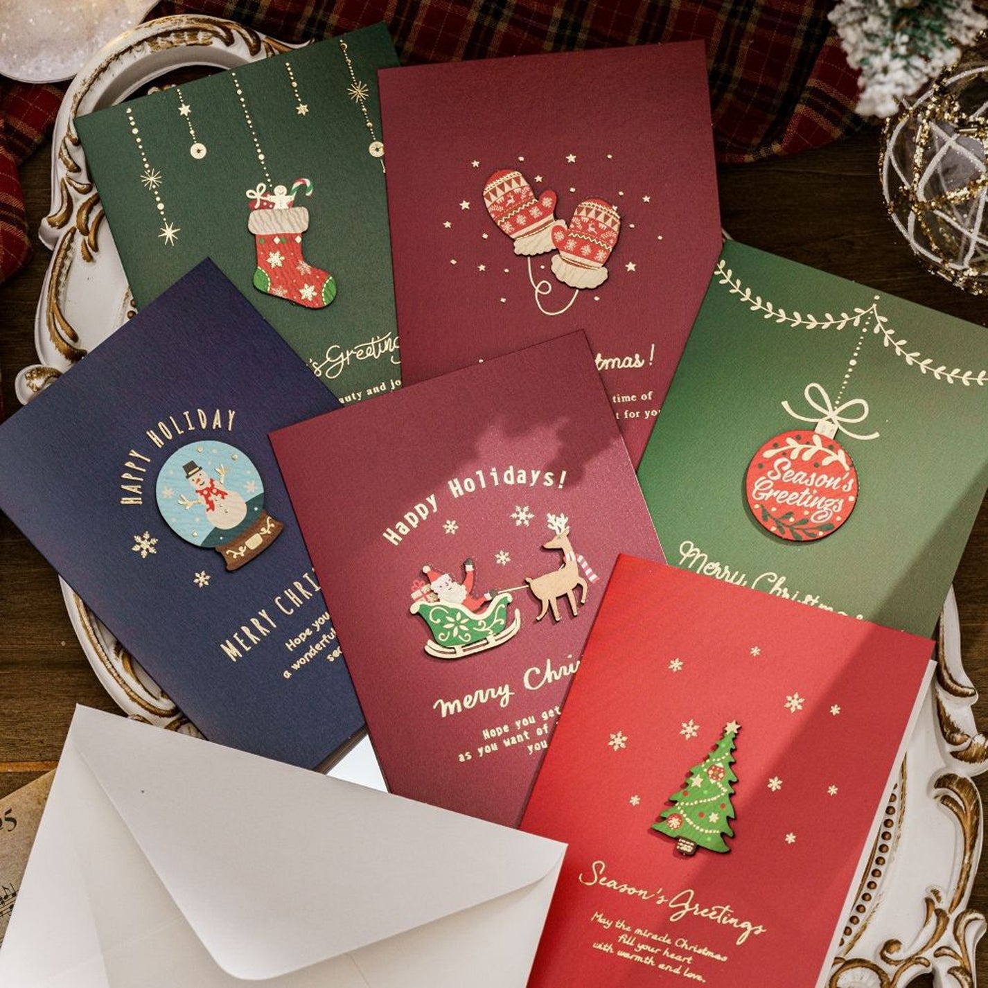 Custom Retro Christmas Greeting Cards