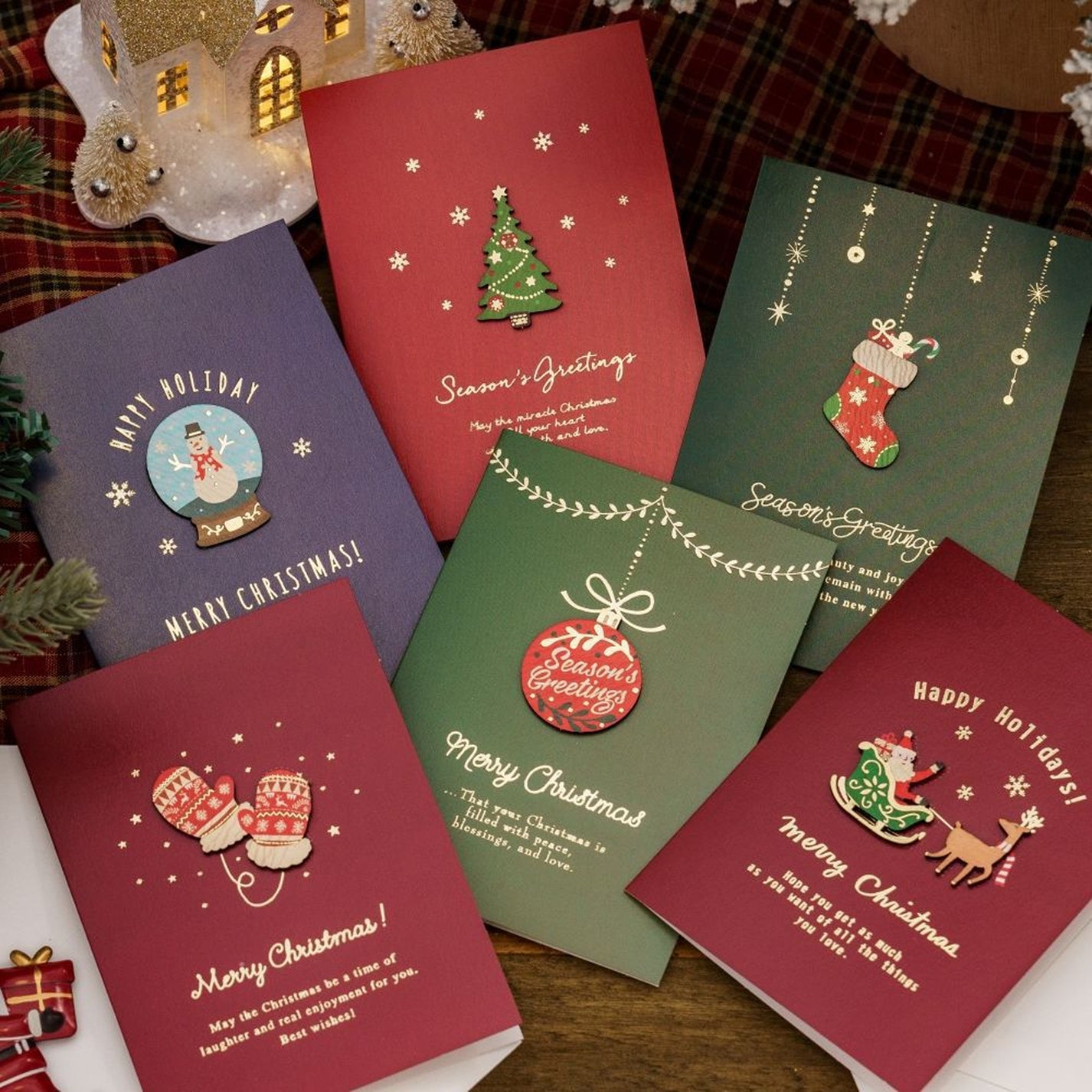 Custom Retro Christmas Greeting Cards