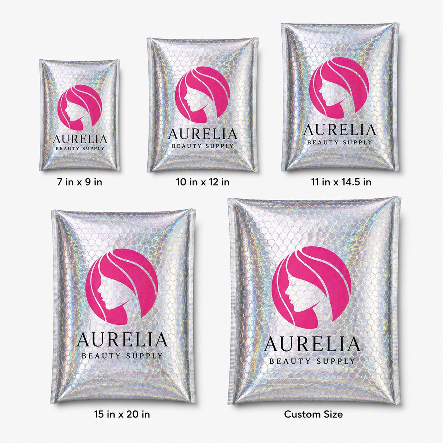 Custom Holographic Bubble Mailers