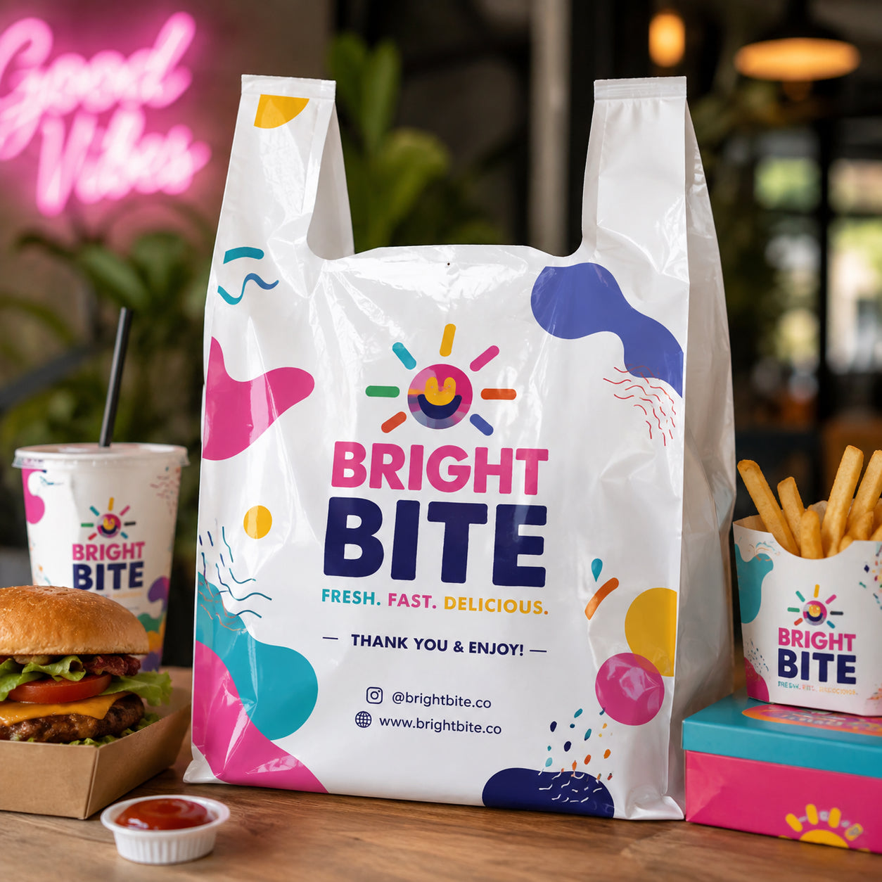 Custom Eco-Friendly Plastic To-Go Bags