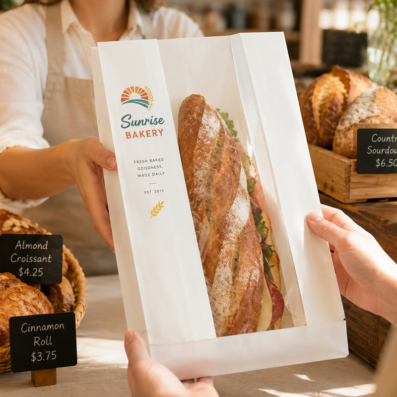 Custom Kraft Paper Bread Bags with Window