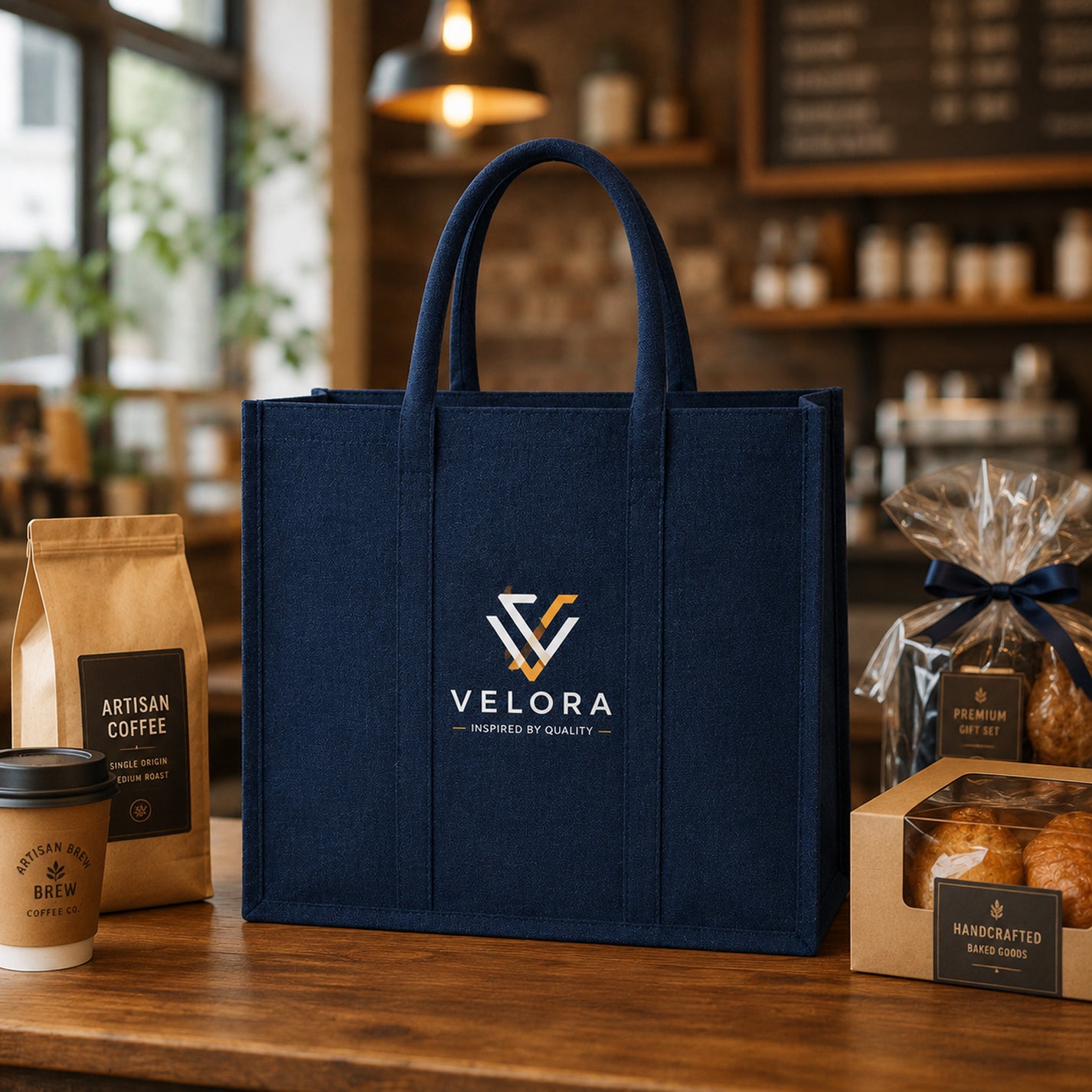 Custom Deep Navy Eco Totes
