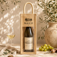 Custom Clear Front 1 Wine Bottle Jute Totes